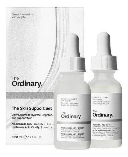 The Ordinary The Skin Support Set With Niacinamide + Hyaluro Todo Tipo De Piel Día/noche