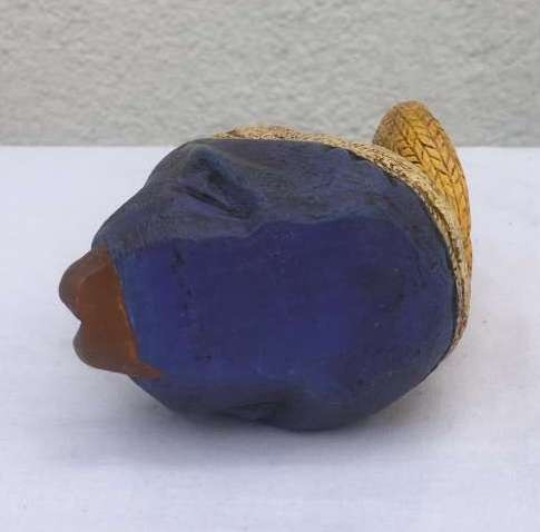 Figura Cerámica Mujer Con Sombrero Artesanía Cultura Andina (Usado)