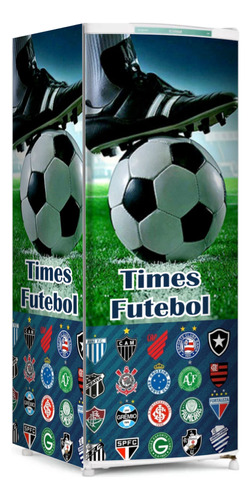 Adesivo Envelopamento Geladeira Time Futebol Blackfl0152a162