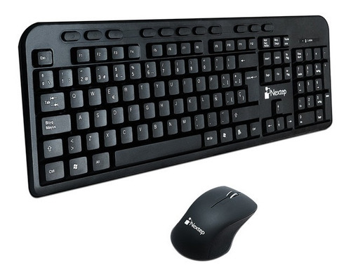 Imagen 2 de 2 de Teclado Y Mouse Inalámbricos Nextep, Usb. Color Negro.