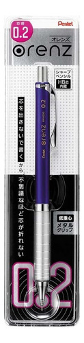 Pentel Mechanical Pencil, Orenz, Metal Grip, 0.2mm Azul