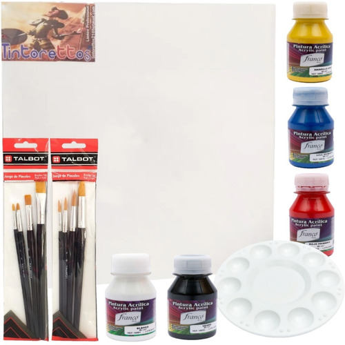 Kit De Pintura Acrílica X 9 Piezas