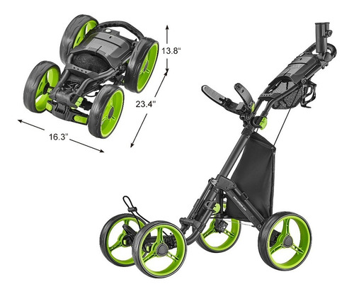 Imagen 3 de 10 de Kaddygolf Carro Manual Golf Caddytek Explorer 4 Rdas