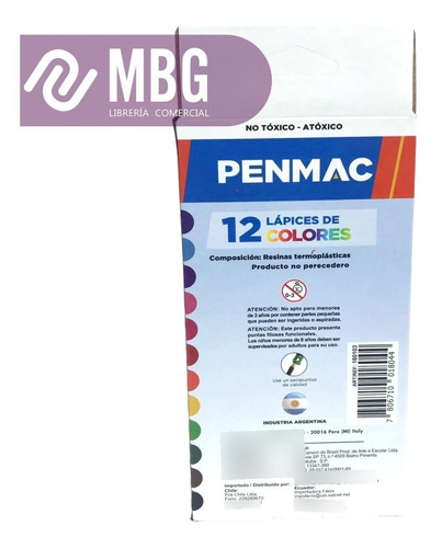 Imagen 3 de 6 de Lápices De Colores Penmac Por 12 Unidades