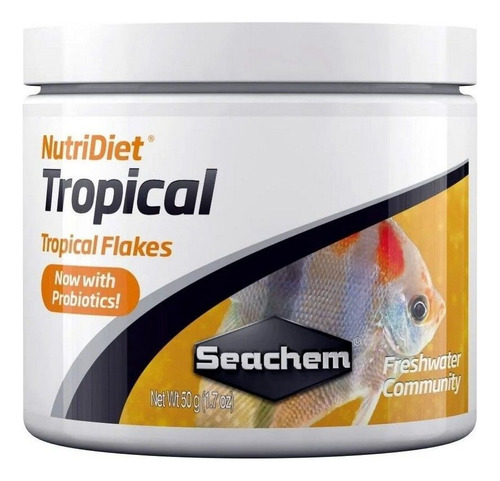 Ração Nutridiet Tropical Flakes W/probio 50g Seachem