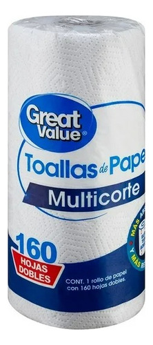 13 Pzas Toallas De Papel Great Value Multicorte 160 Hojas Do