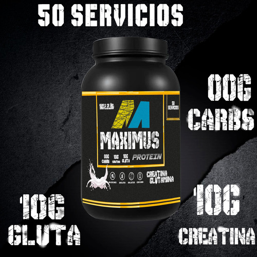 Creatina + Glutamina Maximus Protein 1 Kg 50 Servicios Natural