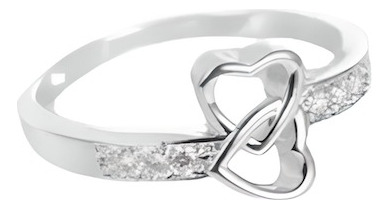 Anillo Compromiso Corazones Entrelazados Amor Eterno Talla 8