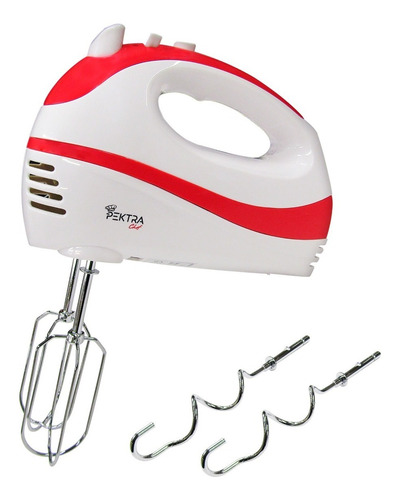 Imagen 1 de 10 de Batidora De Mano Electrica Pektra 5 Velocidades 300w Turbo