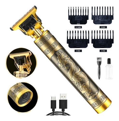 Maquina Dragao Aparador Intimo Barba Cabelo Bigode Braços Preto
