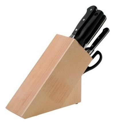 Bloque De 7 Piezas Cuchillos Acero/madera Wusthof Color Plateado
