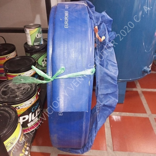 Imagen 4 de 5 de Manguera Pvc 120 Psi Rollo 100mts 2 Y 3'' Plana Azul