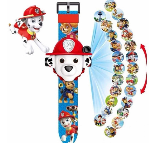 Reloj Infantil Paw Patrol Marshall Digital Poyector Imágenes