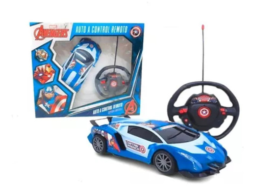 Auto Capitán América Radio Control Remoto Con Luces Marvel