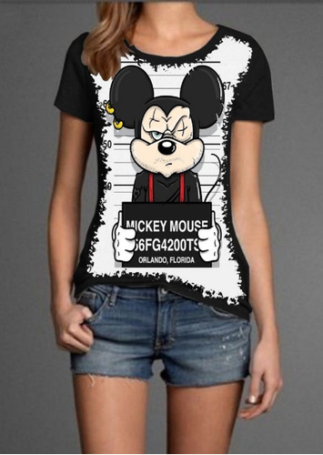 Blusa Fem. 5%off Mickey Preso Divertida Diferente Premium