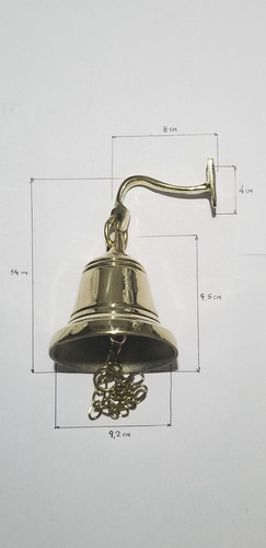 Campana De Colgar N.1 De Bronce Pulido Con Soporte