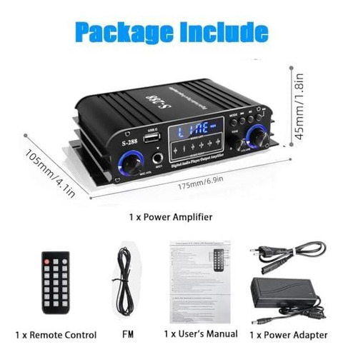 Romicha De 4 Canales Bluetooth 50 Amplificador Estéreo, De