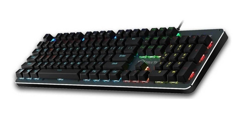 Imagen 2 de 5 de Teclado gamer Meetion MK007 QWERTY Meetion Blue inglés US color negro con luz RGB