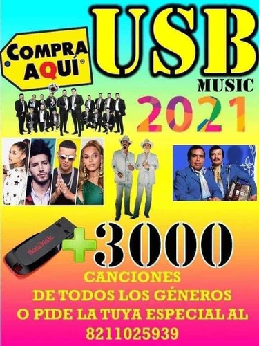 Usb 16 Gb Con Tu Música Favorita