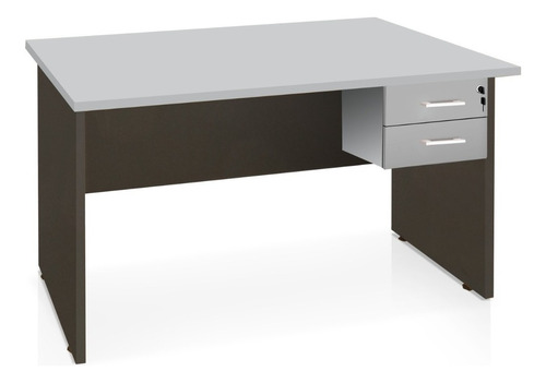 Escritorio Con Cajonero Patas Madera 150 Cm Línea Office Color Gris Con Gris