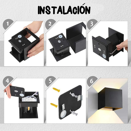 Imagen 6 de 10 de Lámpara Aplique De Pared Moderno Tipo Cubo Exito Corp
