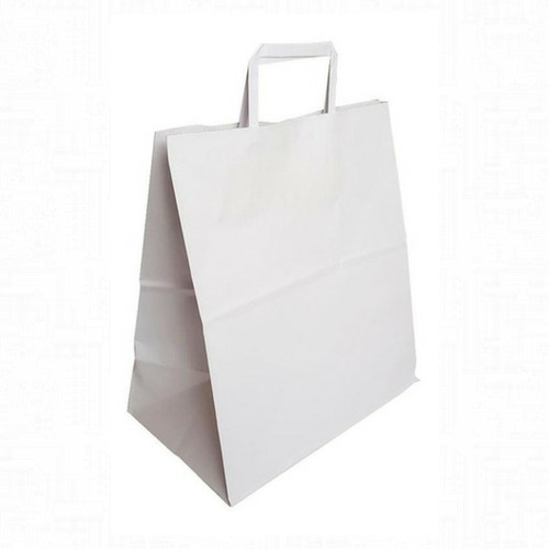 Bolsa Papel Blanco Xs 100 Unid Con Manilla Delivery Resisten