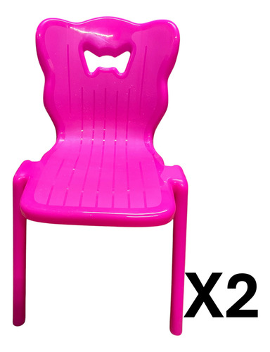 Paquete De 2 Silla Infantil Escolar Varios Colores Rosa Chicle