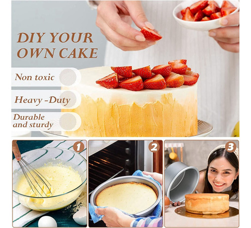 18 Moldes Para Pasteles Pequeños De 4 Pulgadas, Redondos Par