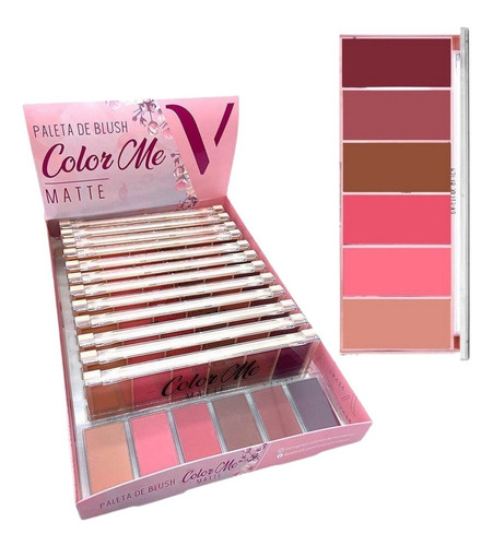 Imagem 5 de 7 de Kit De Maquiagem Vivai Blush Color Me + Contorno Matte Cor 1
