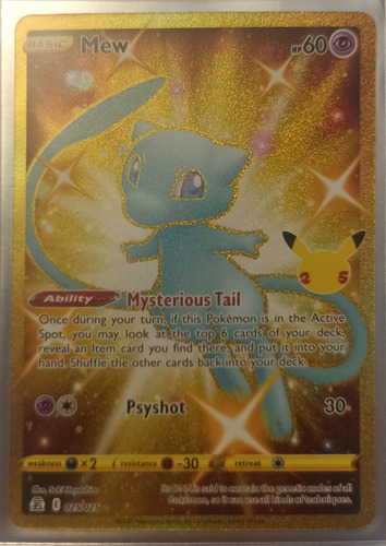 Carta Pokemon Mew Shiny 25 Aniversario 