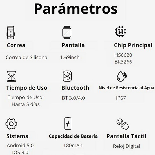 Reloj Inteligente Smartwatch Bluetooth Android Sport In-ear