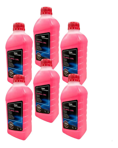 Kit 6 Aditivo Rosa Radiador Pronto Uso Anticorrosivo Delphi Rosa