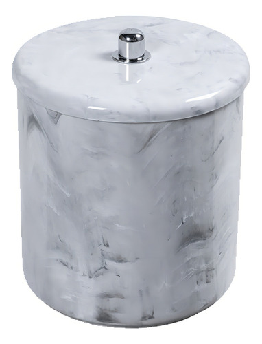 Cesto De Lixo Com Tampa 6 Litros Marmorizado Branco - Astra