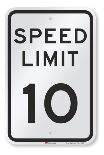 Señal Trafico Leyenda  Speed Limit 10  Negro Blanco R2-1-10