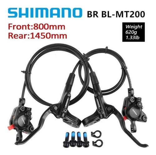 Set De Frenos De Disco Hidráulico Shimano Mt200 P/bicicleta