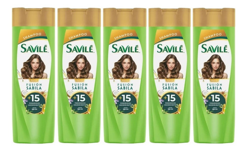 5 Shampoo Savilé Fusión Sábila + 15 Ingredientes 180ml