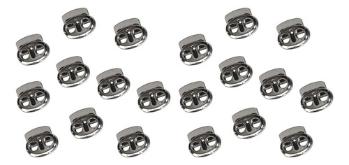 20x Cordones Cerraduras Metal Agujero Doble Oval Frijol