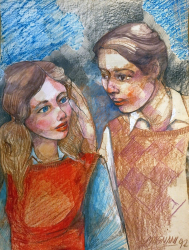 Niño Y Niña, Pastel De Abel Jorge Magnani