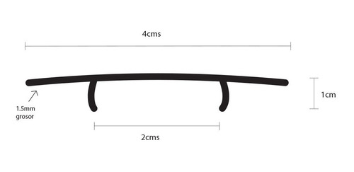 Imagen 5 de 5 de Perfil Cubrecanto Separador De Mampara Pvc Rígido 4cms