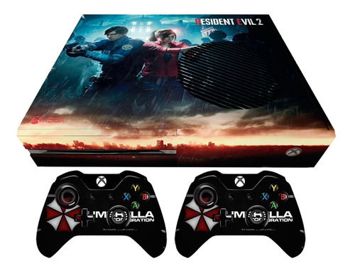 Resident Evil Skin Xbox One Para Consola + 2 Controles