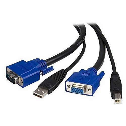 Cable Kvm Usb 2 En 1 De Startech.com Para Teclado, Vídeo Y R