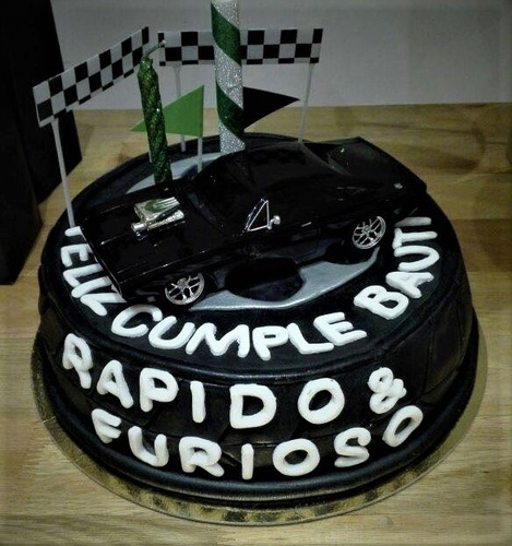 Tortas Decoradas Caseras Rápido Y Furioso Rueda Auto Goma