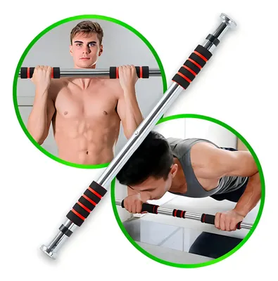 Barra de Porta Prime Bike Ajustável 62cm a 1m Aço EVA Flexão Musculação