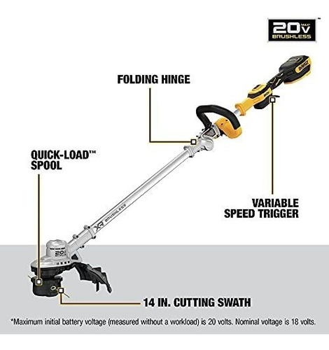 Imagen 6 de 7 de Podadora Dewalt 20v Max 14 Pulgadas, Solo Herramienta