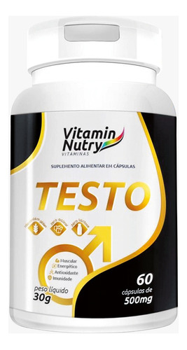 TESTO - Magnésio + Boro + Selênio + Zinco + Vitamina D3 60 Cápsulas