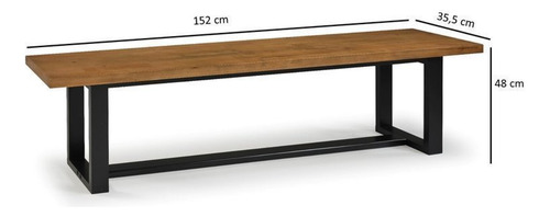 Conjunto Mesa De Jantar Rústica E Banco De Madeira Maciça