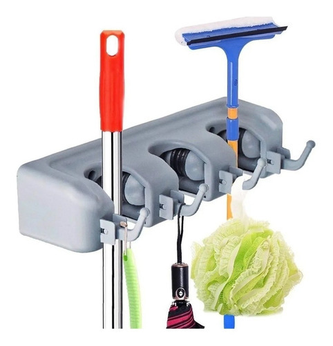 Soporte De Pared Organizador para Escoba Trapeador 3 Espacios Escobero Modaxpress