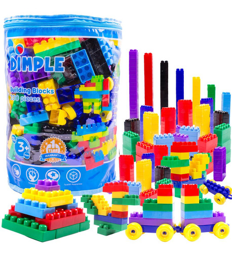 Bloques Juguete De Construcción con Mochila Bolsa 300 Piezas. Juego De Bloques De Construccion Niños