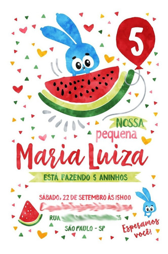 Imagem 2 de 2 de Convite Festa Mônica E Magali Aquarela