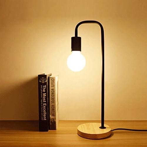 Imagen 5 de 9 de Lampara Decorativa De Mesa Negra + Lamp. De Regalo - Unilux